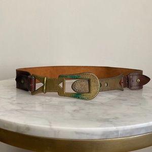 Vintage Brass and Leather Belt
